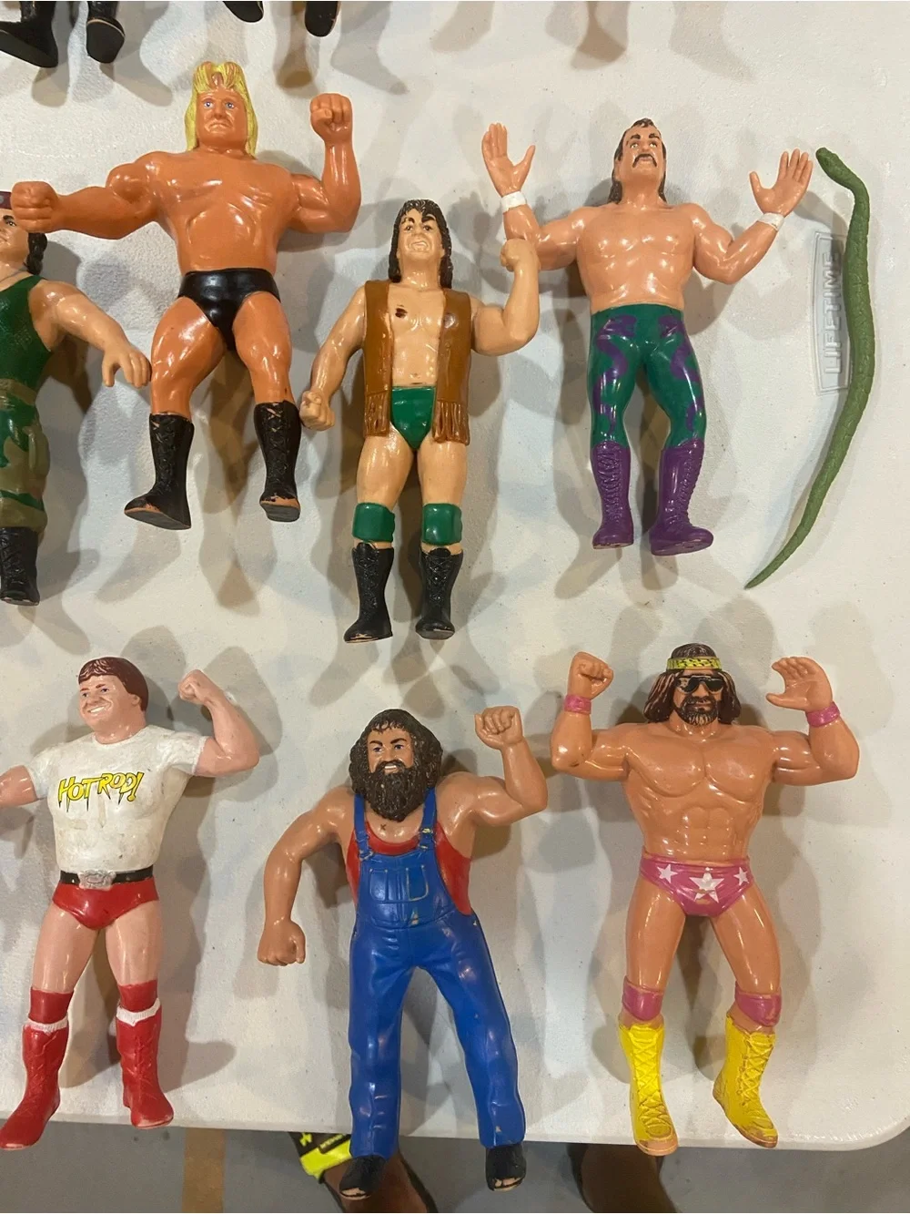 Retro-Inspired Wrestling Action Figure - Brown with Yellow Trunks